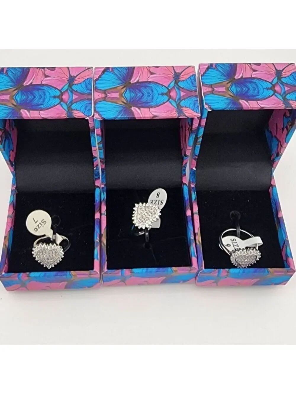Brand New Gold Plated Heart Cz Stones Ring